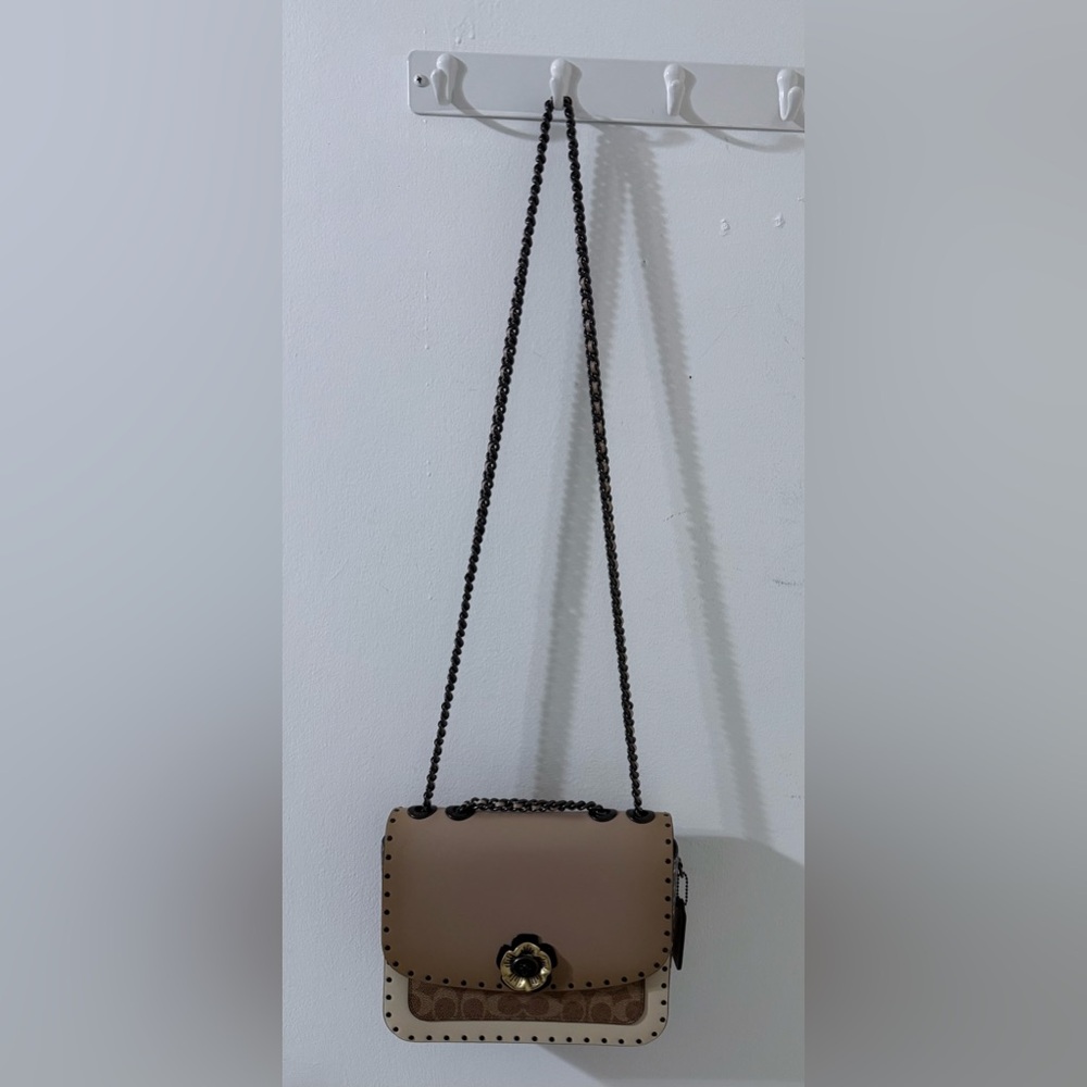 Coach Tan and Cream Shoulder Bag